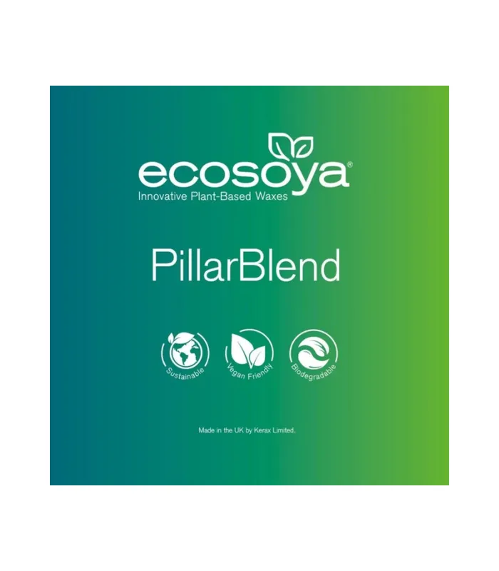 EcoSoya Pillar oferă o textură netedă, o ardere curată și o excelentă eliberare a parfumului, fiind ideală atât pentru uz casnic, cât și pentru producția artizanală. Se contractă ușor în matrițe, permițând o demulare simplă, fără defecte sau fisuri.