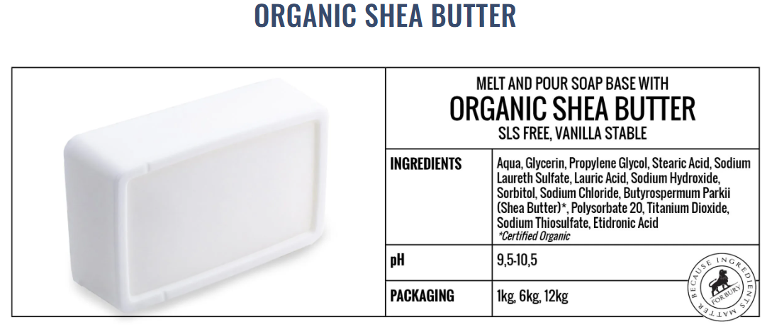 Bază de săpun cu Unt de Shea Organic