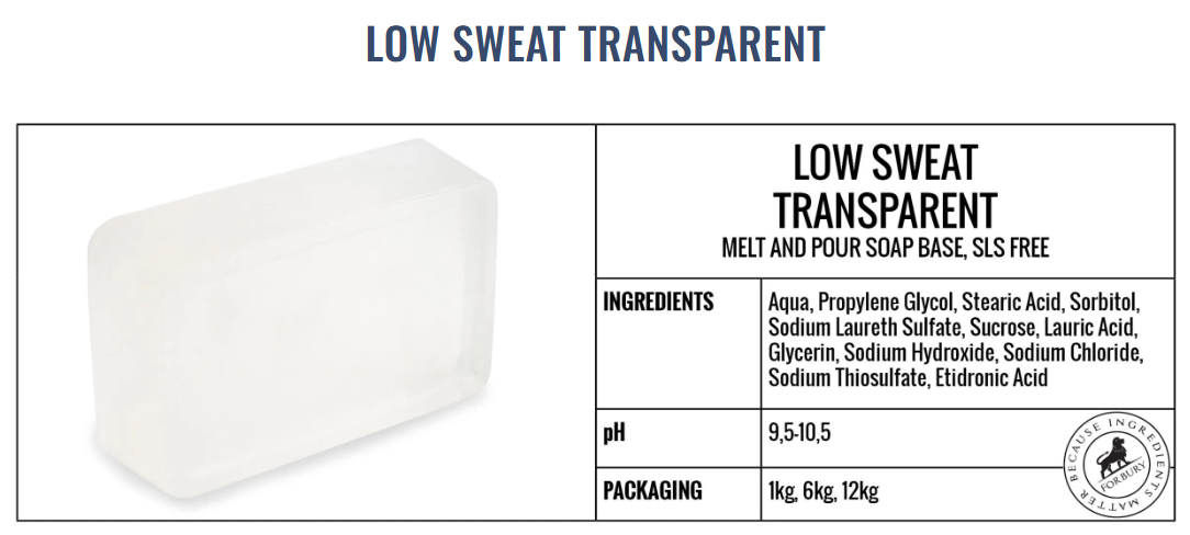 Bază de Săpun Low Sweat Transparentă Forbury