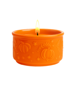 Recipient ceramic pentru lumânări, de toamna, portocaliu 210 ml