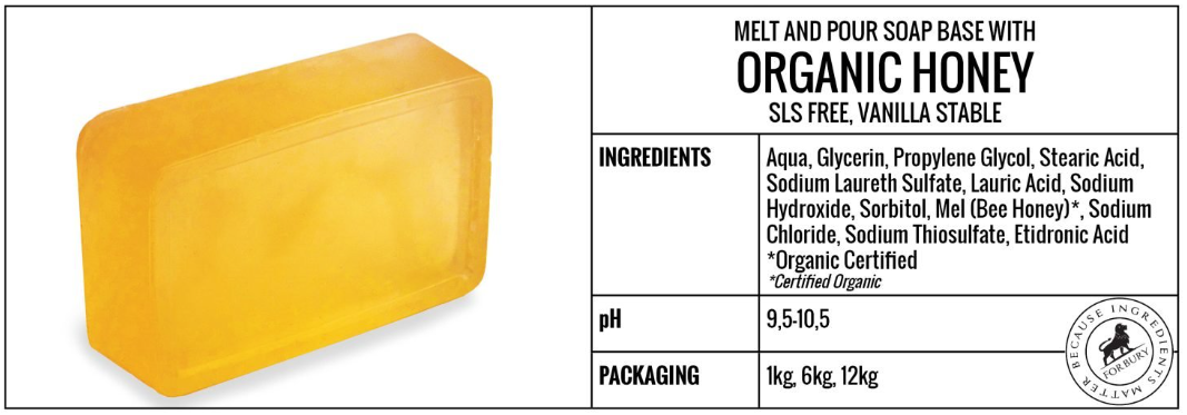 Ingrediente Baza de sapun Organic Honey
