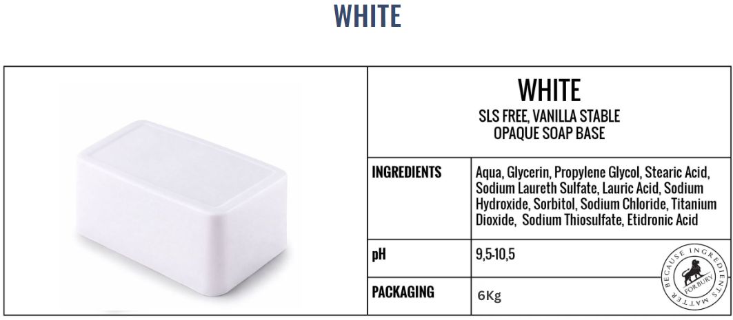 Ingrediente Baza de sapun Forbury White 6kg